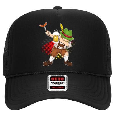 Dabbing Oktoberfest Guy High Crown Mesh Back Trucker Hat