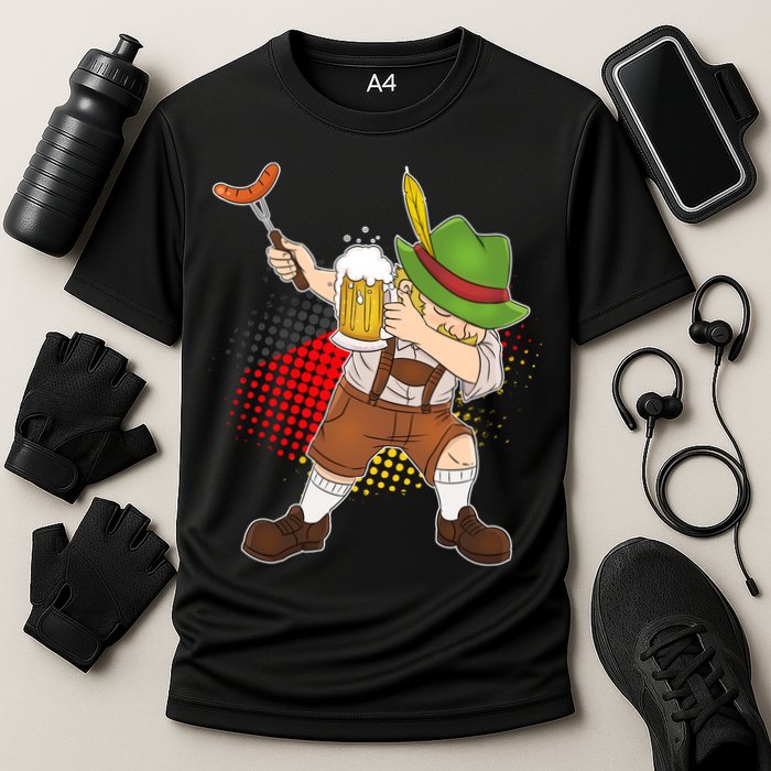 Dabbing Oktoberfest Guy Cooling Performance Crew T-Shirt
