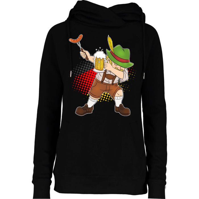 Dabbing Oktoberfest Guy Womens Funnel Neck Pullover Hood