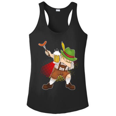 Dabbing Oktoberfest Guy Ladies PosiCharge Competitor Racerback Tank