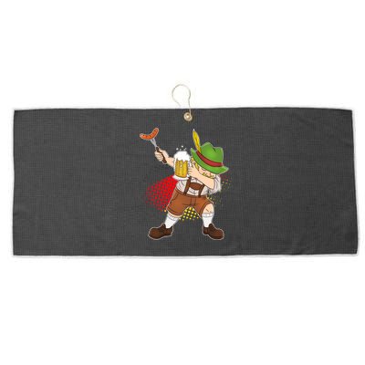 Dabbing Oktoberfest Guy Large Microfiber Waffle Golf Towel