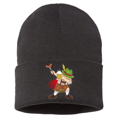 Dabbing Oktoberfest Guy Sustainable Knit Beanie