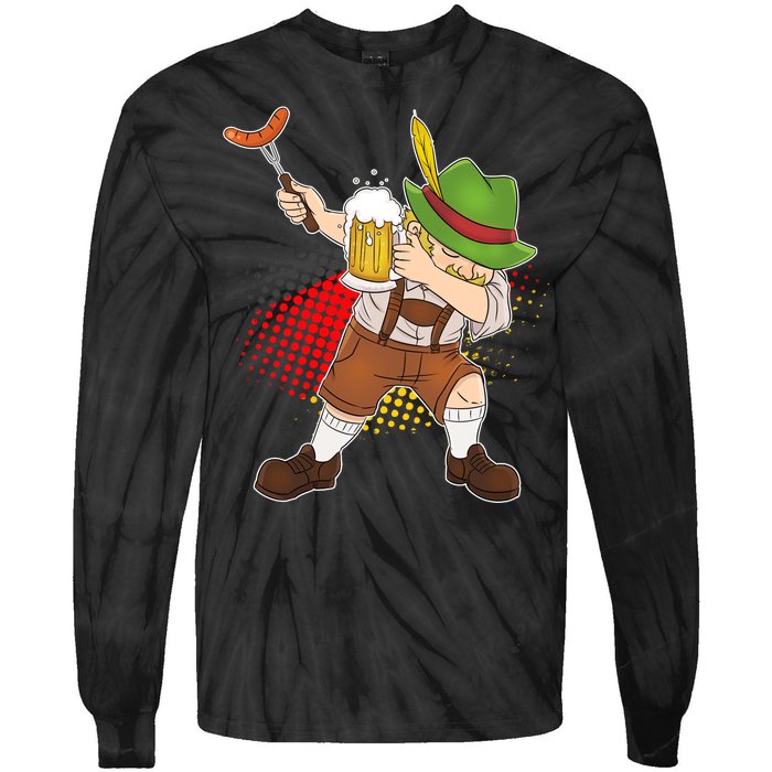 Dabbing Oktoberfest Guy Tie-Dye Long Sleeve Shirt