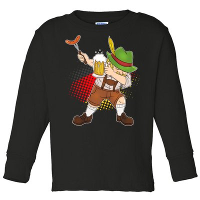 Dabbing Oktoberfest Guy Toddler Long Sleeve Shirt