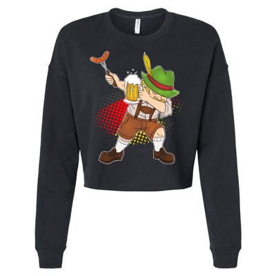 Dabbing Oktoberfest Guy Cropped Pullover Crew