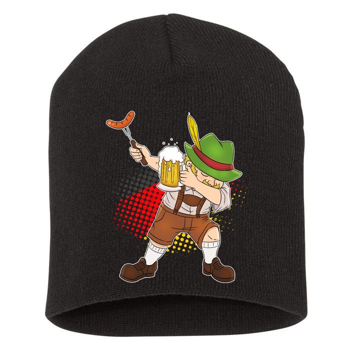 Dabbing Oktoberfest Guy Short Acrylic Beanie