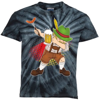 Dabbing Oktoberfest Guy Kids Tie-Dye T-Shirt