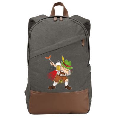 Dabbing Oktoberfest Guy Cotton Canvas Backpack