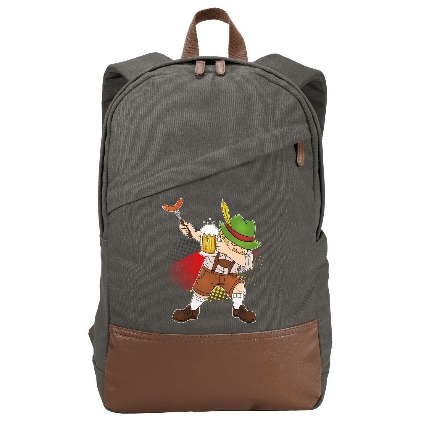 Dabbing Oktoberfest Guy Cotton Canvas Backpack
