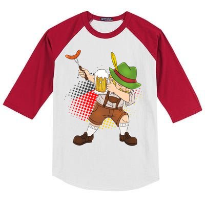 Dabbing Oktoberfest Guy Kids Colorblock Raglan Jersey