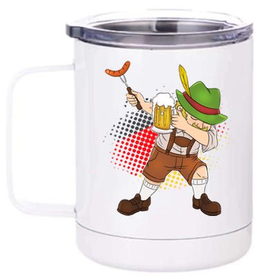 Dabbing Oktoberfest Guy 12 oz Stainless Steel Tumbler Cup