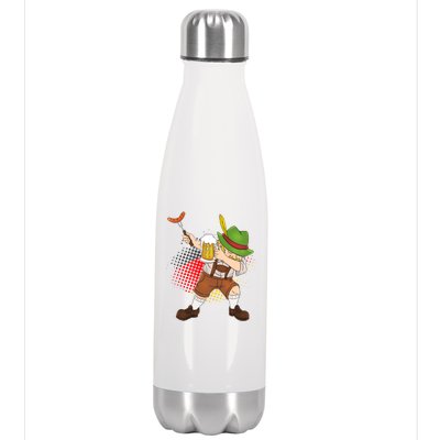 Dabbing Oktoberfest Guy Stainless Steel Insulated Water Bottle