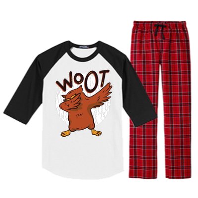 Dabbing Owl Woot Raglan Sleeve Pajama Set