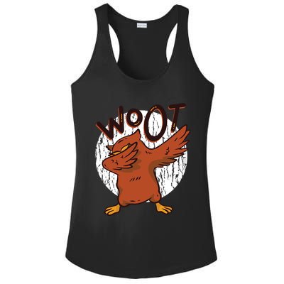 Dabbing Owl Woot Ladies PosiCharge Competitor Racerback Tank