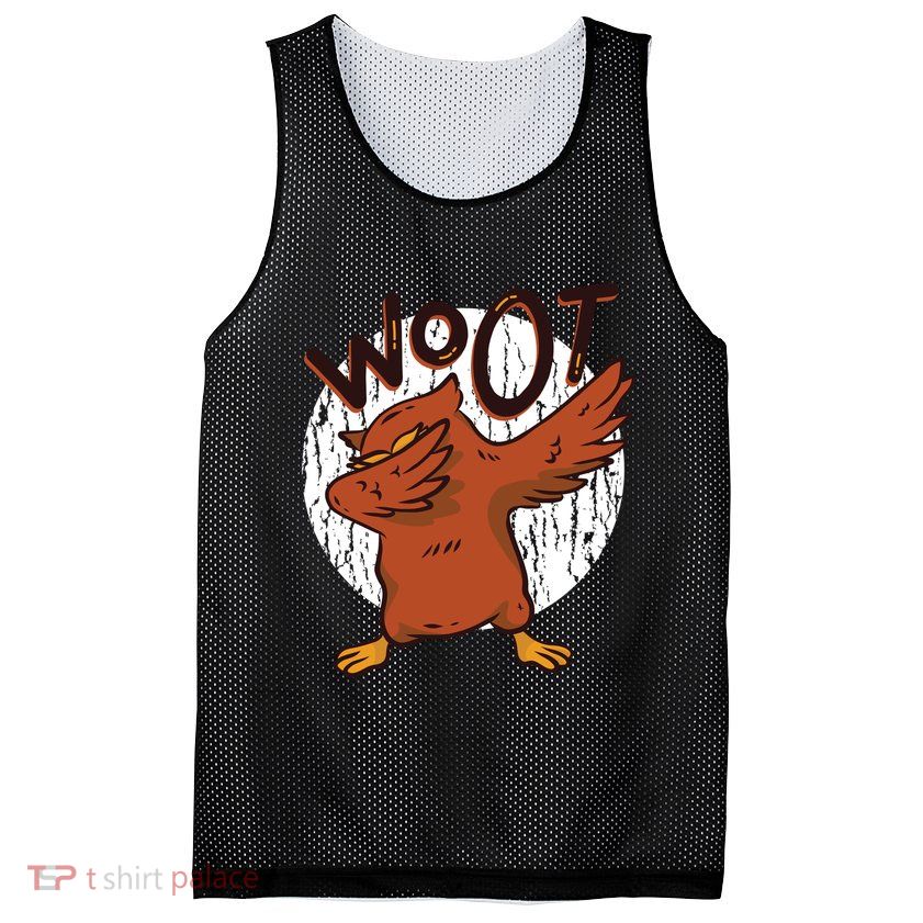 Dabbing Owl Woot Mesh Reversible Basketball Jersey Tank