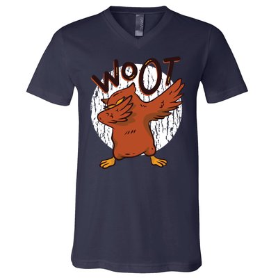 Dabbing Owl Woot V-Neck T-Shirt