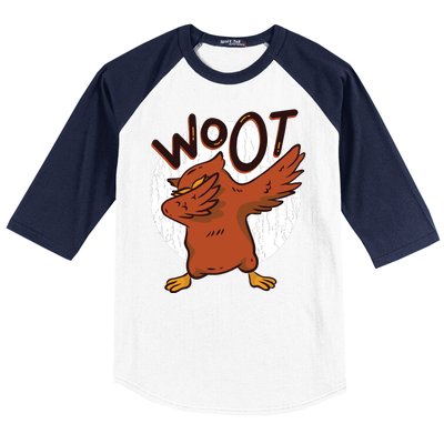 Dabbing Owl Woot Baseball Sleeve Shirt