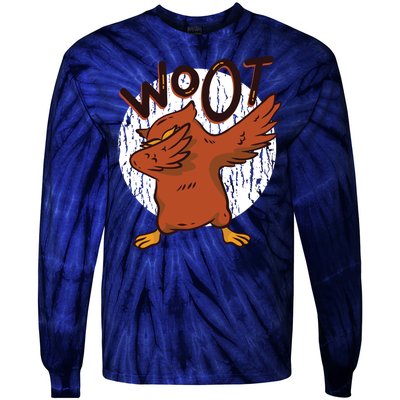 Dabbing Owl Woot Tie-Dye Long Sleeve Shirt