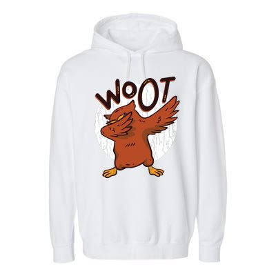 Dabbing Owl Woot Garment-Dyed Fleece Hoodie