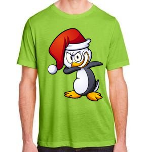 Dabbing Penguin Christmas Santa Hat Adult ChromaSoft Performance T-Shirt