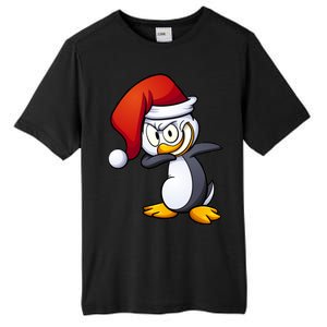 Dabbing Penguin Christmas Santa Hat Tall Fusion ChromaSoft Performance T-Shirt