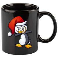 Dabbing Penguin Christmas Santa Hat 11oz C Handle Ceramic Mug