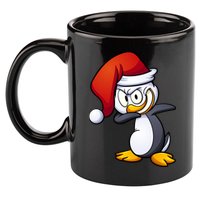 Dabbing Penguin Christmas Santa Hat 11oz C Handle Ceramic Mug