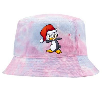 Dabbing Penguin Christmas Santa Hat Tie-Dyed Bucket Hat