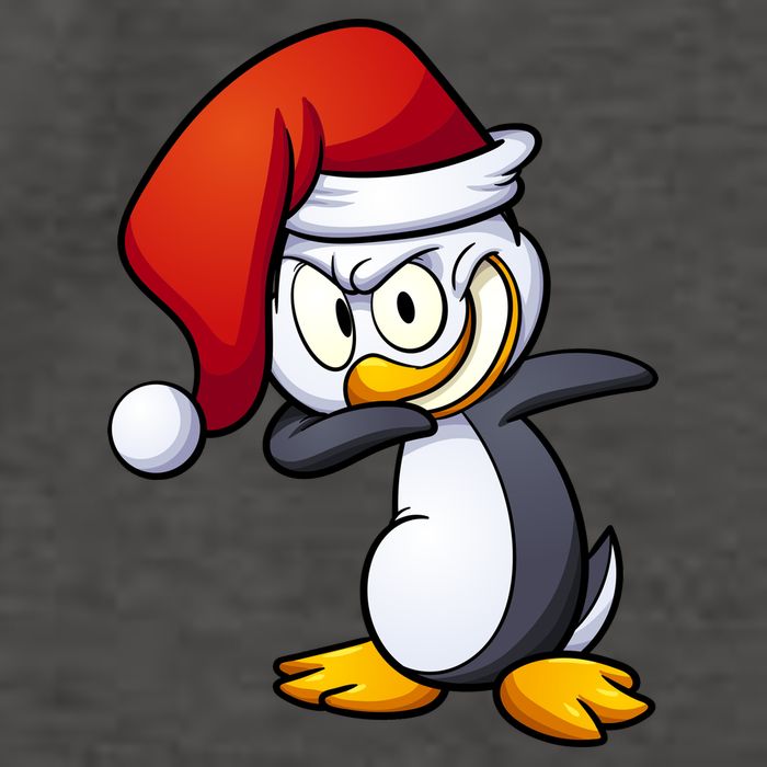 Dabbing Penguin Christmas Santa Hat Vector Backpack