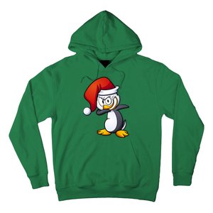 Dabbing Penguin Christmas Santa Hat Hoodie