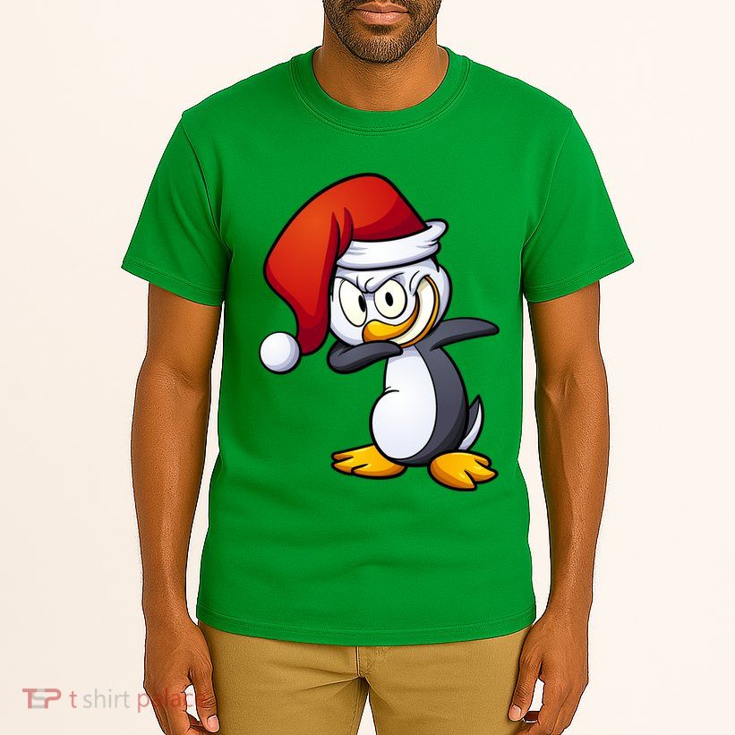 Dabbing Penguin Christmas Santa Hat Tall T-Shirt