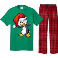 Dabbing Penguin Christmas Santa Hat Pajama Set