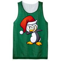 Dabbing Penguin Christmas Santa Hat Mesh Reversible Basketball Jersey Tank