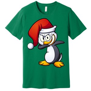 Dabbing Penguin Christmas Santa Hat Premium T-Shirt