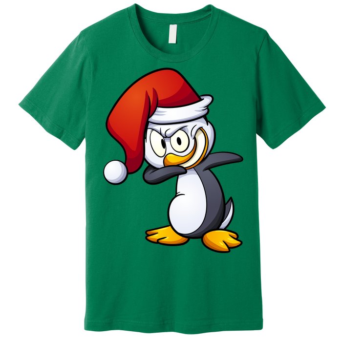 Dabbing Penguin Christmas Santa Hat Premium T-Shirt