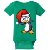 Dabbing Penguin Christmas Santa Hat Baby Bodysuit