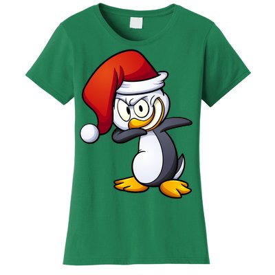 Dabbing Penguin Christmas Santa Hat Women's T-Shirt