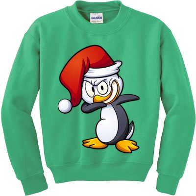 Dabbing Penguin Christmas Santa Hat Kids Sweatshirt