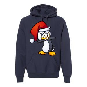 Dabbing Penguin Christmas Santa Hat Premium Hoodie