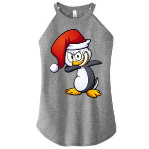 Dabbing Penguin Christmas Santa Hat Women's Perfect Tri Rocker Tank