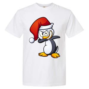 Dabbing Penguin Christmas Santa Hat Garment-Dyed Heavyweight T-Shirt