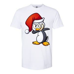 Dabbing Penguin Christmas Santa Hat Softstyle CVC T-Shirt