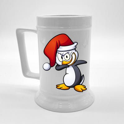 Dabbing Penguin Christmas Santa Hat Beer Stein