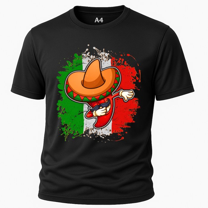Dabbing Pepper Cinco de Mayo Cooling Performance Crew T-Shirt