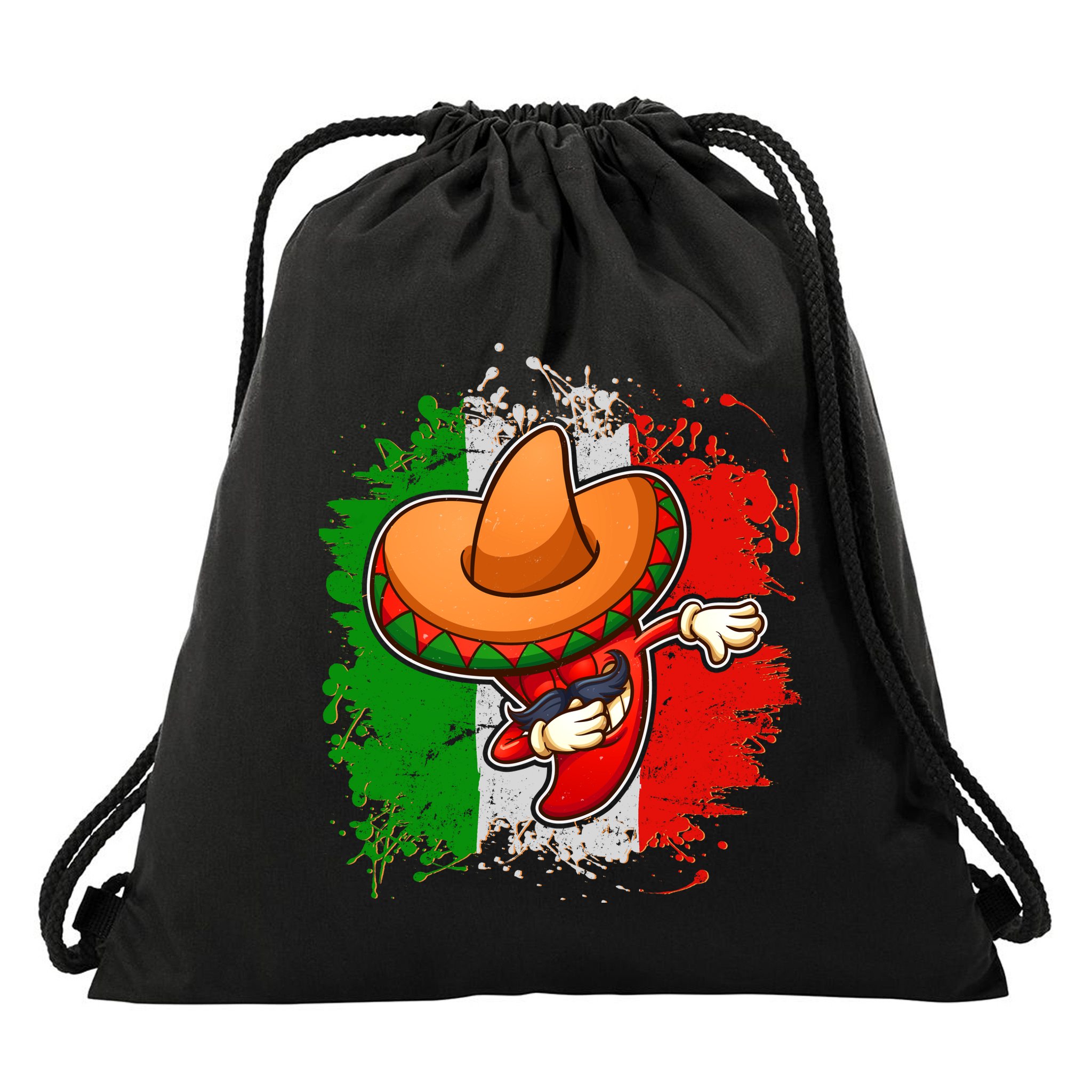 Dabbing Pepper Cinco de Mayo Drawstring Bag