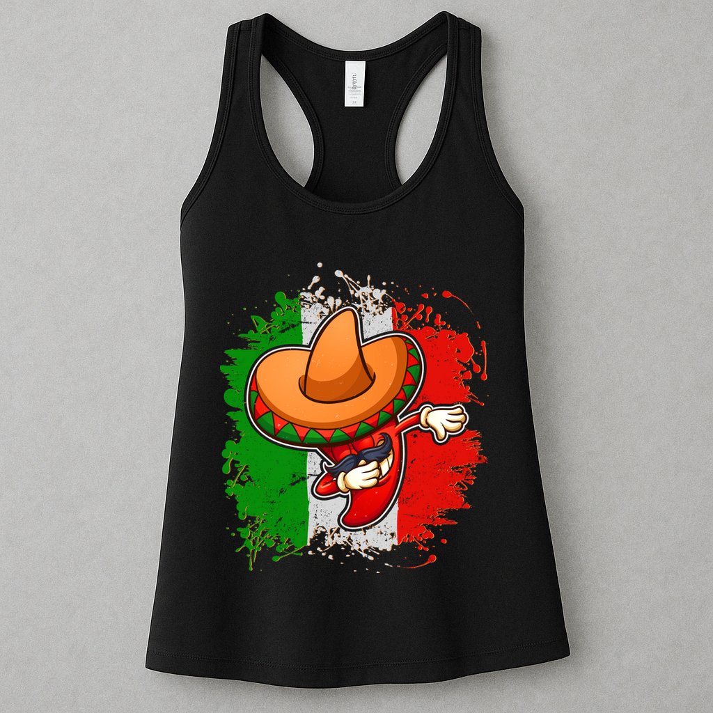 Dabbing Pepper Cinco de Mayo Womens Tank Top