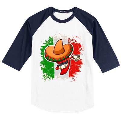 Dabbing Pepper Cinco de Mayo Baseball Sleeve Shirt