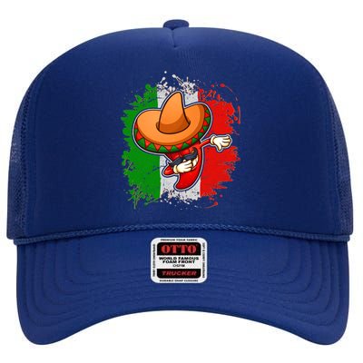 Dabbing Pepper Cinco de Mayo High Crown Mesh Back Trucker Hat