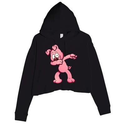 Dabbing Pig Crop Fleece Hoodie