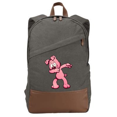 Dabbing Pig Cotton Canvas Backpack